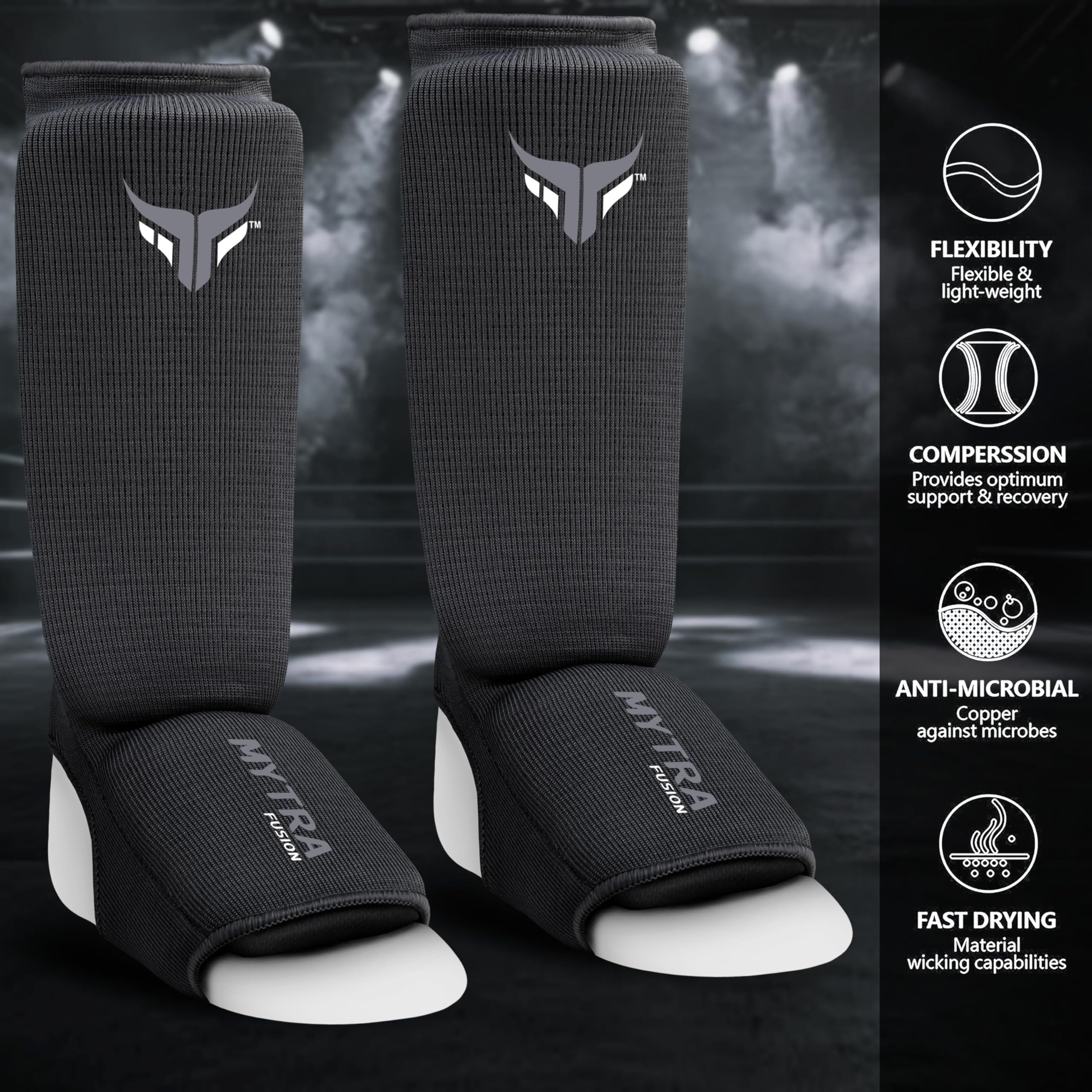 Espinilleras Kick Boxing Ligero Protector Estirable Acolchado Entrenamiento Muay Thai MMA Niño
