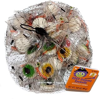 Sugar Pop (1) Bag Gummy Eyeballs - 22 Individually Wrapped Pieces Halloween Candy- Assorted Colors: Green, Yellow, Red - N...