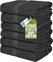 Utopia Towels 6-Pack Grey Bath Towels - 500 GSM 100% Ring Spun Cotton, 24x48" Super Absorbent Quick Dry for Bath Spa Gym Hotel (4.2/5 Stars)
