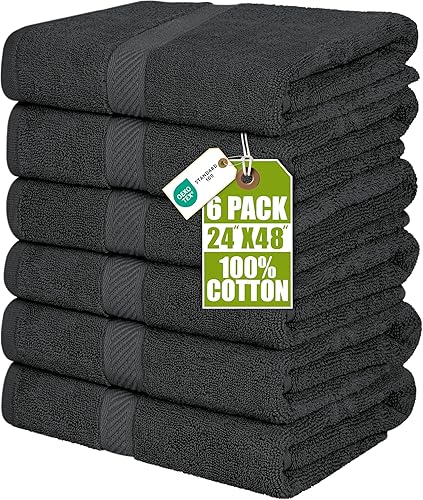 Vista 17 de Utopia Towels Juego de 6 toallas de baño medianas de 24 x 48 pulgadas, 100% algodón hilado en anillo de 500 GSM, ligeras y altamente absorbentes