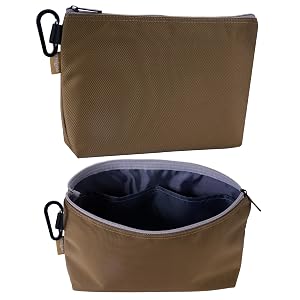 Tool Pouch Zipper Small Tool Bag Pouches Organizer Bag with Metal Carabiner Nylon 1680D Heavy Duty for Wrenches