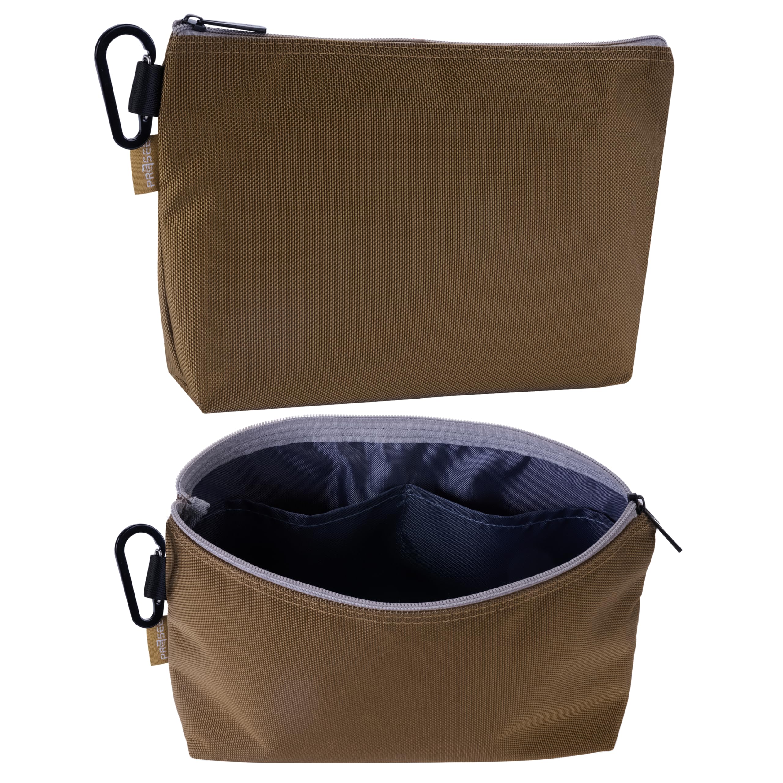 Tool Pouch Zipper Small Tool Bag Pouches Organizer Bag with Metal Carabiner Nylon 1680D Heavy Duty for Wrenches