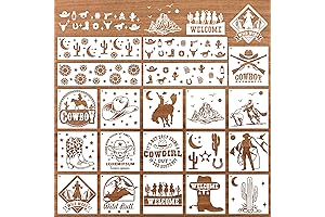 20 Pcs Western Cowboy Painting Stencils