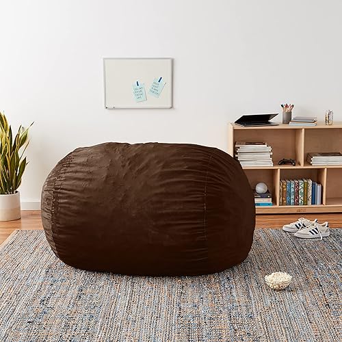 Miniatura 2 de Chill Sack Silla de puf, tumbona de 5 pies, microgamuza y chocolate - solo funda