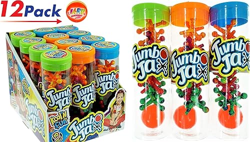 Miniatura 2 de JA-RU Juguete Jax Jumbo con bola hinchable (juego de 12 Jax) Clásicos de Goma Juguetes Vintage para niños y adultos. Juegos de mesa retro de la