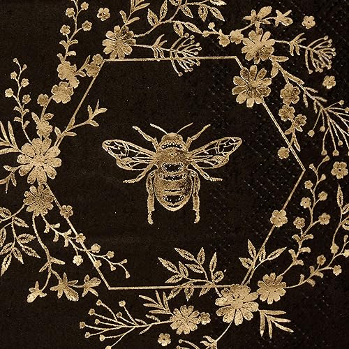 Miniatura 2 de C.R. Gibson Honeycomb Hive - Servilletas de papel dorado para invitados, 16 unidades (TW8-25361)