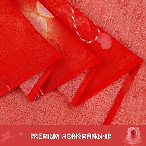 Miniatura 6 de FRAMICS Cortinas traslúcidas para el día de San Valentín para sala de estar, cortinas de gasa roja transparentes de 84 pulgadas de largo, juego de 2