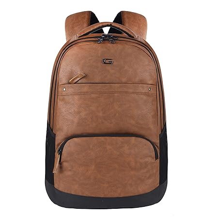 Gear Vintage2 Anti Theft Faux Leather 18 cms Tan Laptop Backpack (LBPVG2LTH1901)