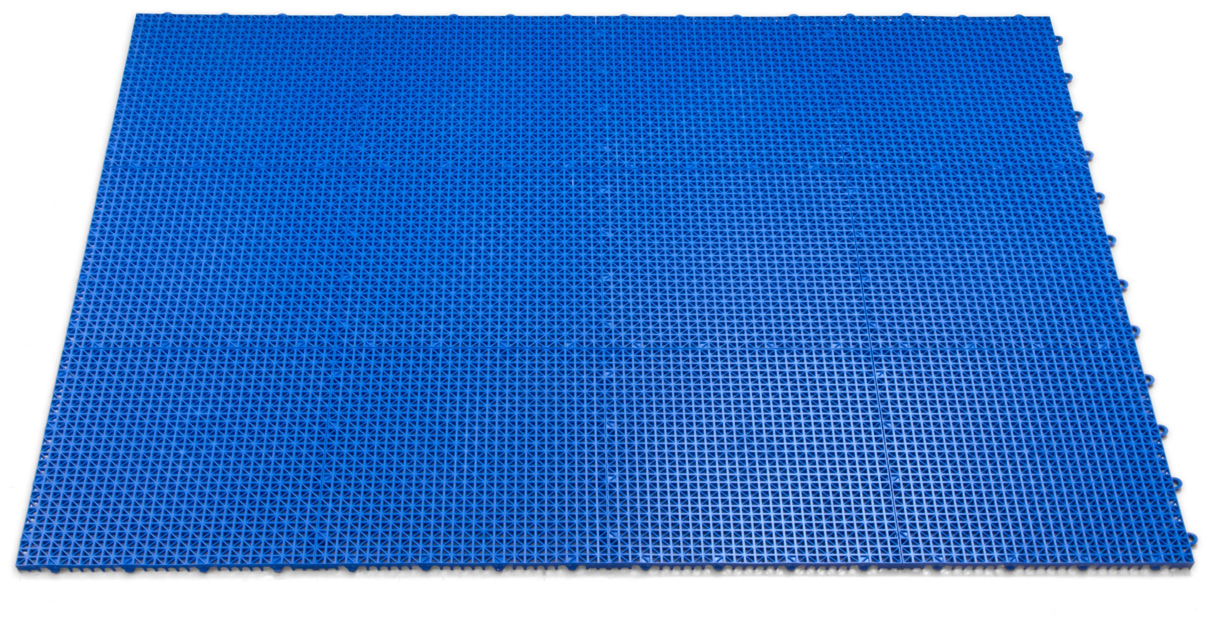 Big Floors DuraGrid CR24ROYB (24 Pack), Royal Blue Cross-Rib Design, Interlocking Modular Self-Draining Multi-Use Safety Floor Matting, 24 Piece