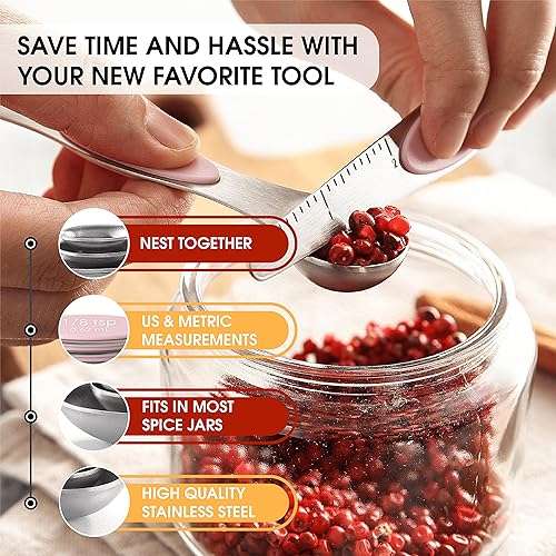 Miniatura 9 de Spring Chef Juego de cucharas de helado y cucharas medidoras magnéticas - Limonada rosa