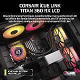 Corsair iCUE LINK TITAN 360 RX LCD Liquid CPU Cooler – 360mm AIO – Low-Noise – FlowDrive Cooling Engine – Intel LGA 1851/1700, AMD AM5/AM4 – 3x RX120 RGB Fans – iCUE LINK System Hub Included – Black - 2