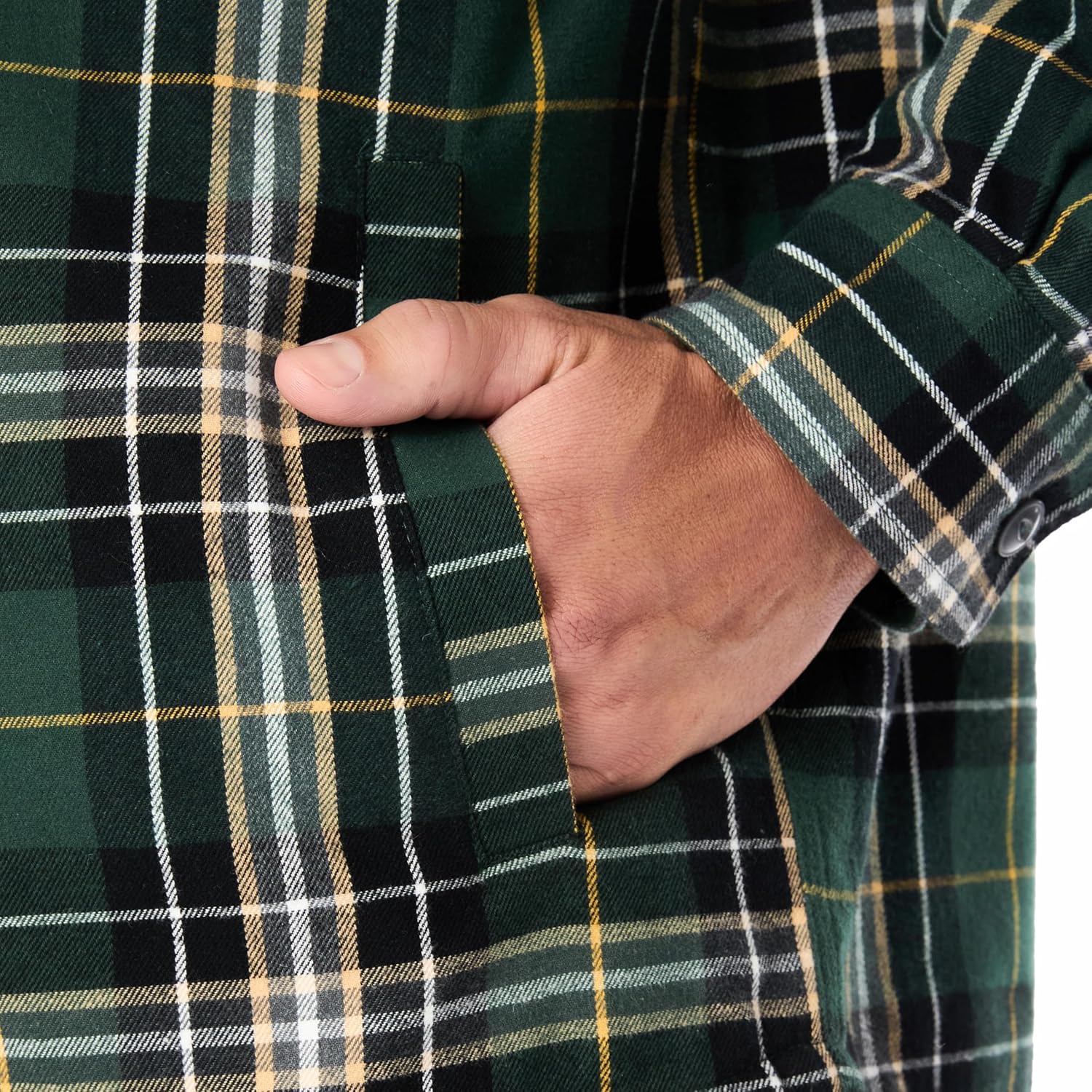 Smith's Workwear Big Men's Sherpa-Lined Hooded Flannel Shirt-Jacket with Inset - Image 7