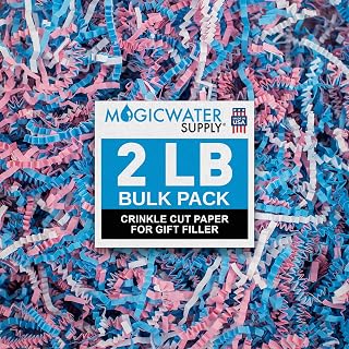 MagicWater Crinkle Cut Paper Gift Basket Filler - 2 LB - Baby Blend | Shredded Paper Filler, Basket Filler, Gift Boxes, Bridesmaid Gifts, Halloween Stuffers & More – Ideal for All Occasion