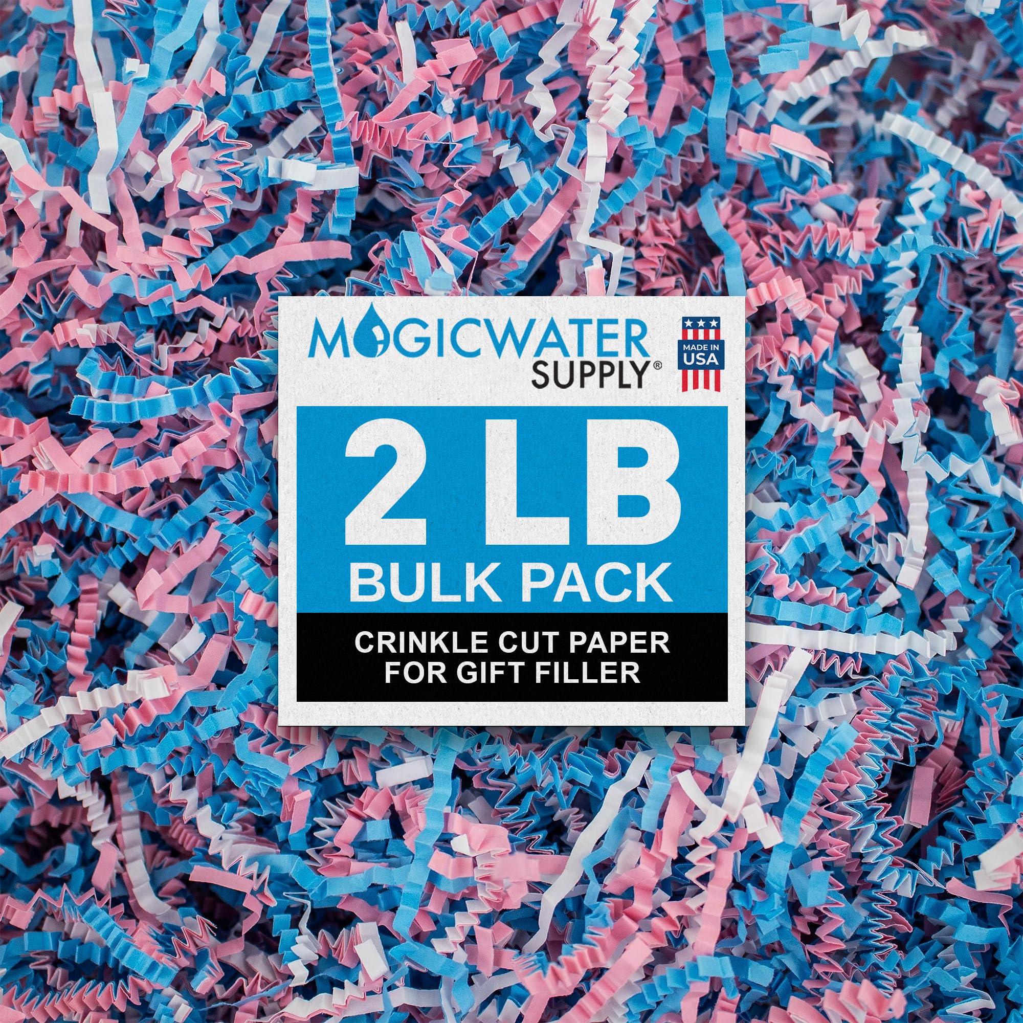 MagicWater Supply - 2 LB - Baby Blend - Crinkle Cut Paper Shred Filler great for Gift Wrapping, Basket Filling, Birthdays, Weddings, Anniversaries, Valentines Day, and other occasions โ image 1