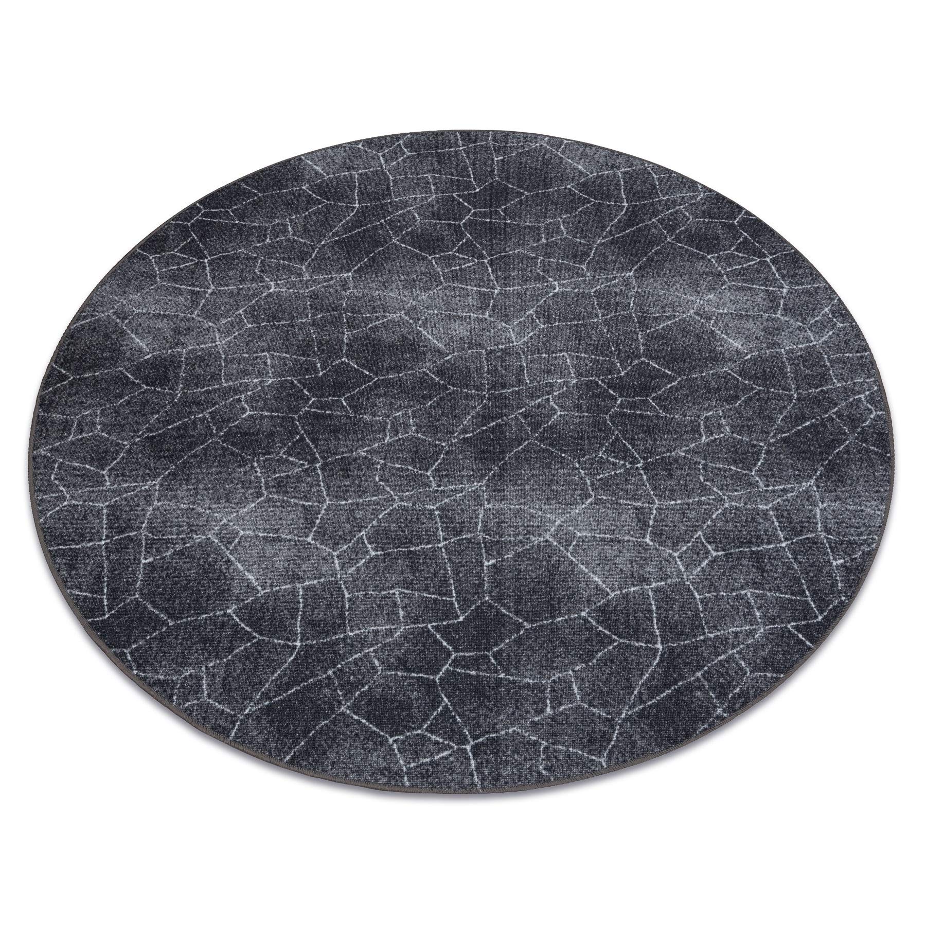 Tapis rond gris 100 cm rugsx Stone pour salon et chambre