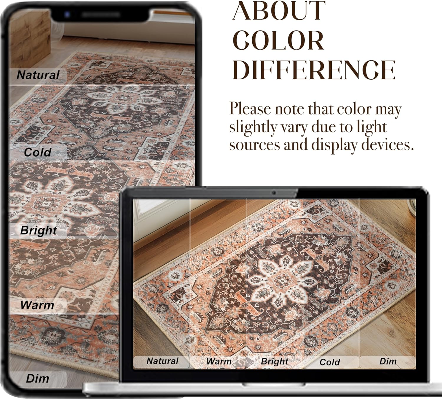 XWZO Runner Rug 2x6ft, Washable Hallway Runner with Non-Slip Backing, Vintage Spill Stain Resistant Floor Mat for Entryway Corridor Bedroom Kitchen, Soft Low-Pile Area Carpet, Brick Red - Image 6