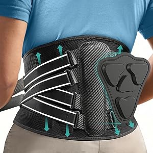 Back Brace for Lower Back Pain - Wide Lumbar Panel, 7 Stays & 3D Triangle Pad, Breathable Back Support Belt for Men Women for Work, Sciatica, Scoliosis, Herniated Disc Fits 43.3-47.3"Size XXL