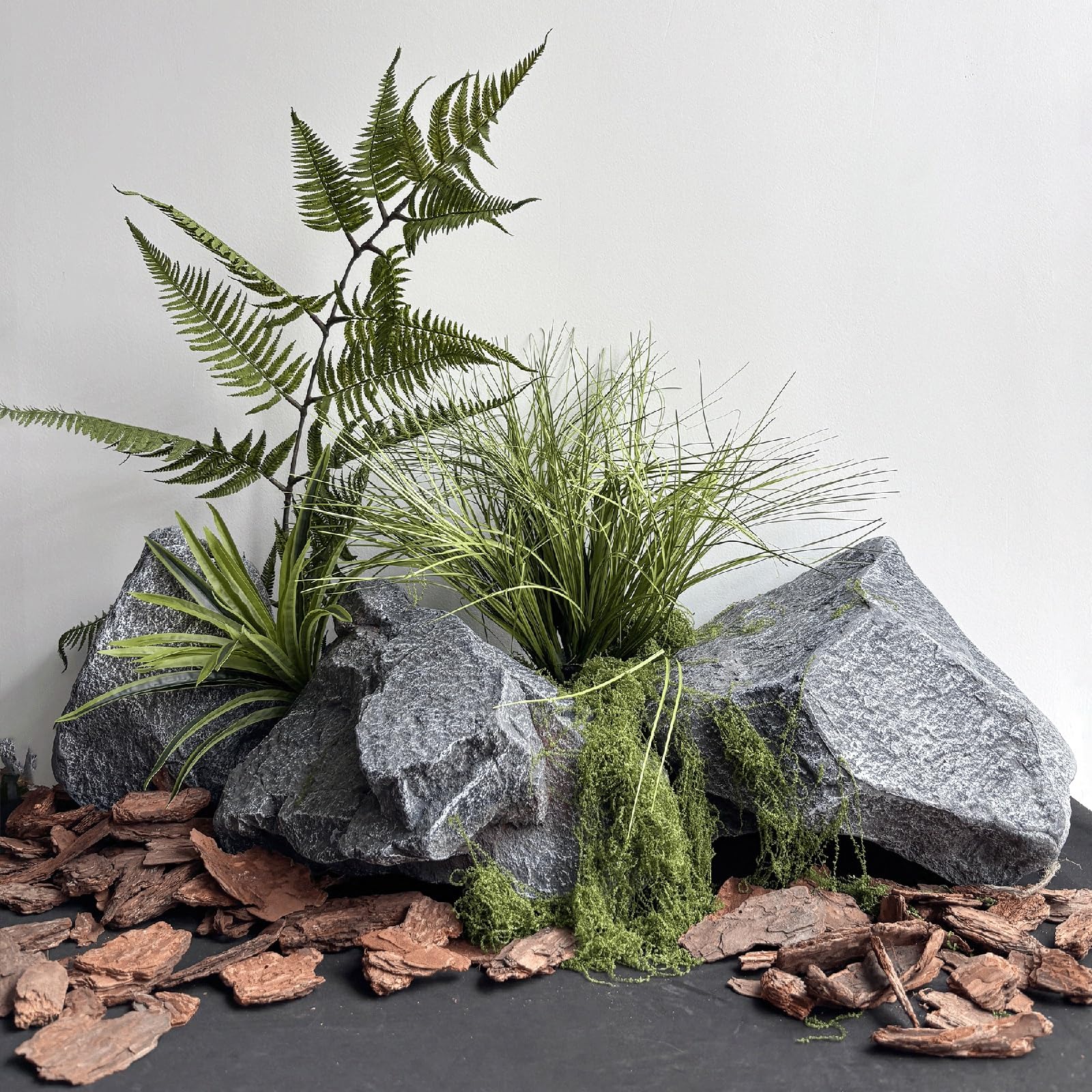 CROWEL Roccia Finta, Roccia Finta realistica, Decorazione da Giardino in Schiuma PU Leggera, Copertura Non Cava(50x50x56cm)