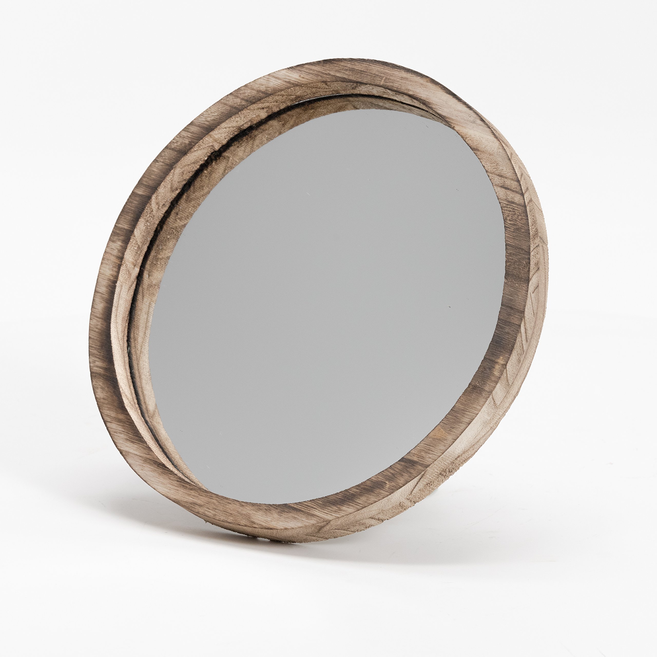Nagina International The Rustic Boho Chic Porthole Mirror Trio, Set of 3-10, 12 and 13 ¾-Inches Diameter, Glass and Sustainable Wood, By Whole House Worlds
