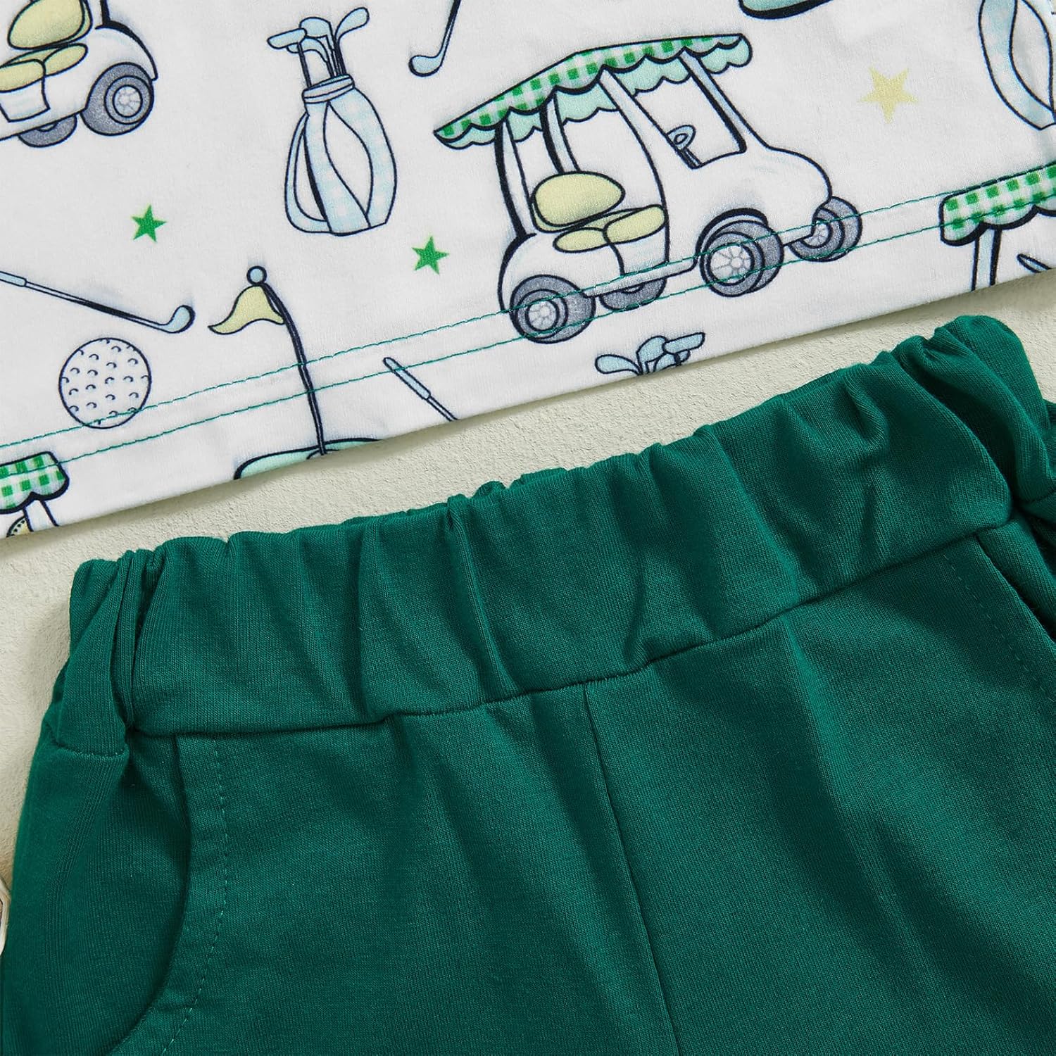 Chloefairy Toddler Baby Boy Golf Outfit Short Sleeve Golf Cart Polo T Shirts Top Shorts Set 2Pcs Golf Theme Summer Clothes - Image 6