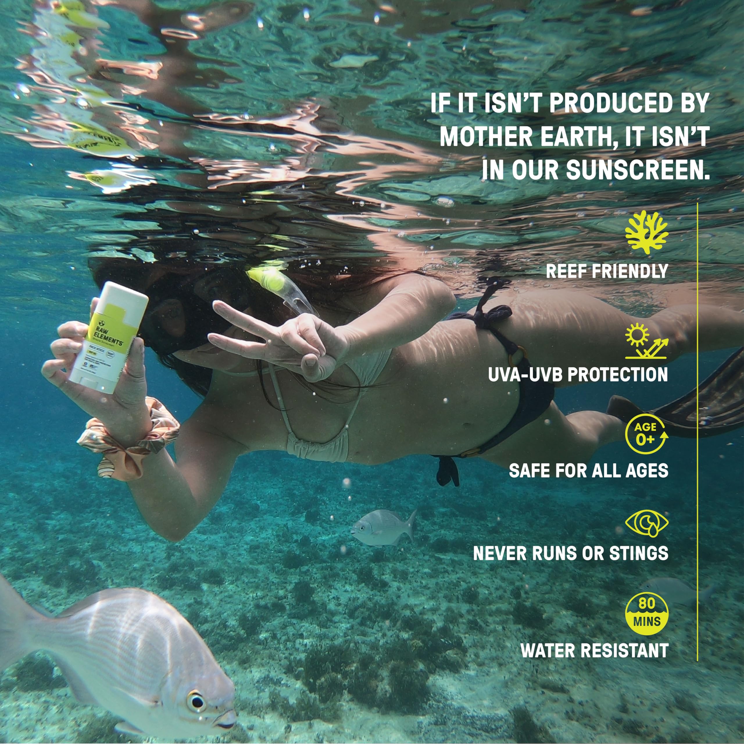 Raw Elements SPF 50 All-Natural Mineral Sunscreen Stick