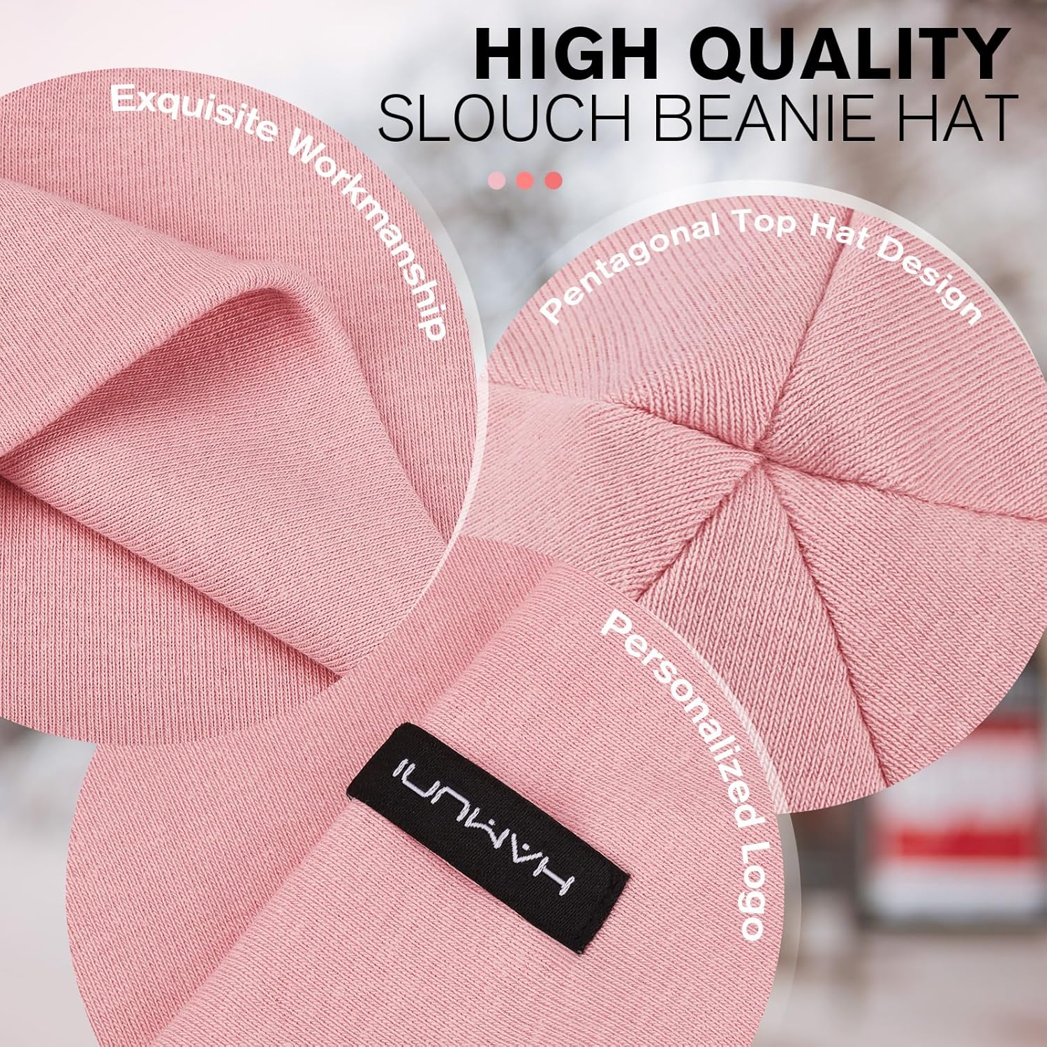 Slouchy Beanie for Women Men Soft Cotton Chemo Hats Double-Layer Warm Beanie Cap for Daily Wear & Transitional Seasons - Image 4