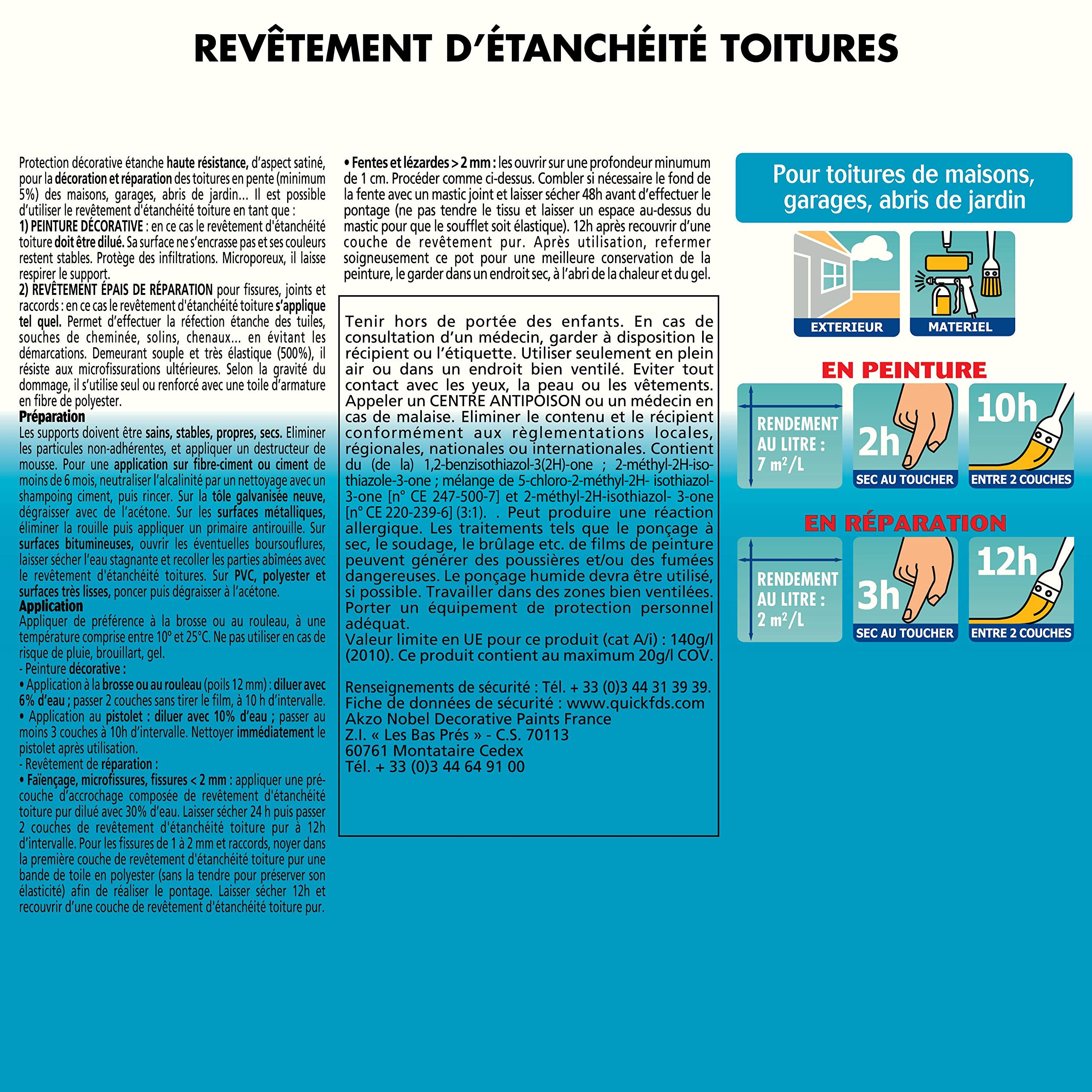 Julien Peinture Isotoit - Revêtement d'Étanchéité Toitures - Terre Cuite 2,5L