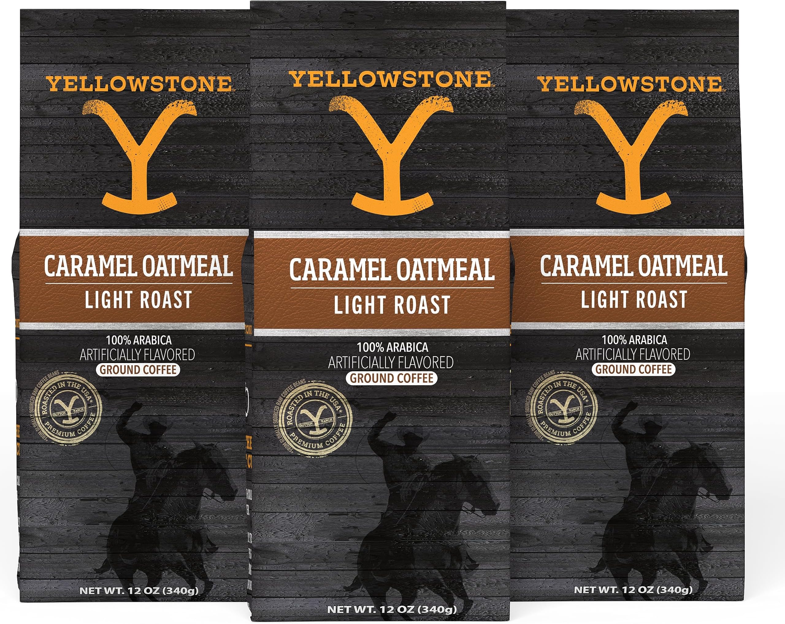 Yellowstone Caramel Oatmeal Light Roast Coffee,100% Arabica Ground Coffee, 36 oz.