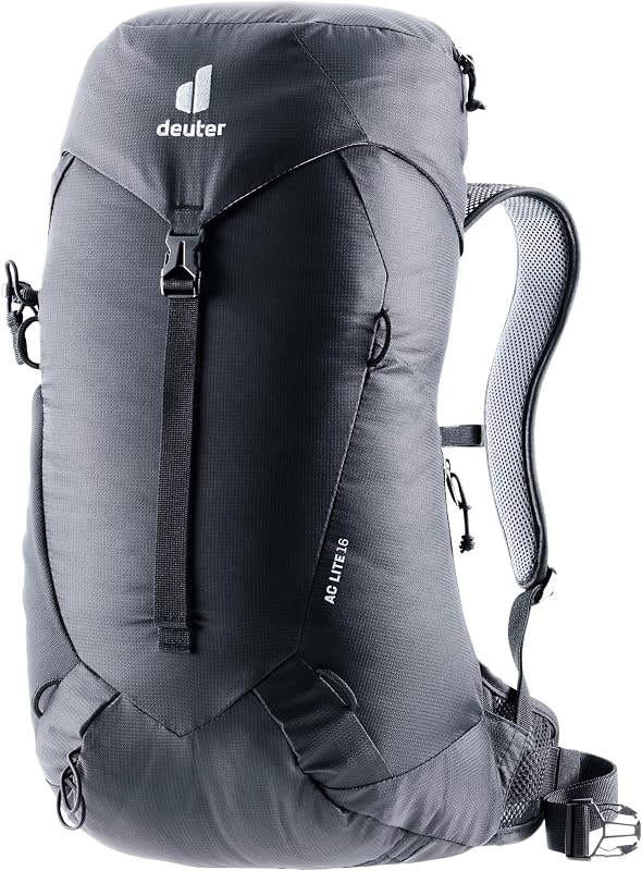 Mochila para senderismo y mochila AC Lite de 16 litros con estructura de acero y transpirabilidad superior - Negro