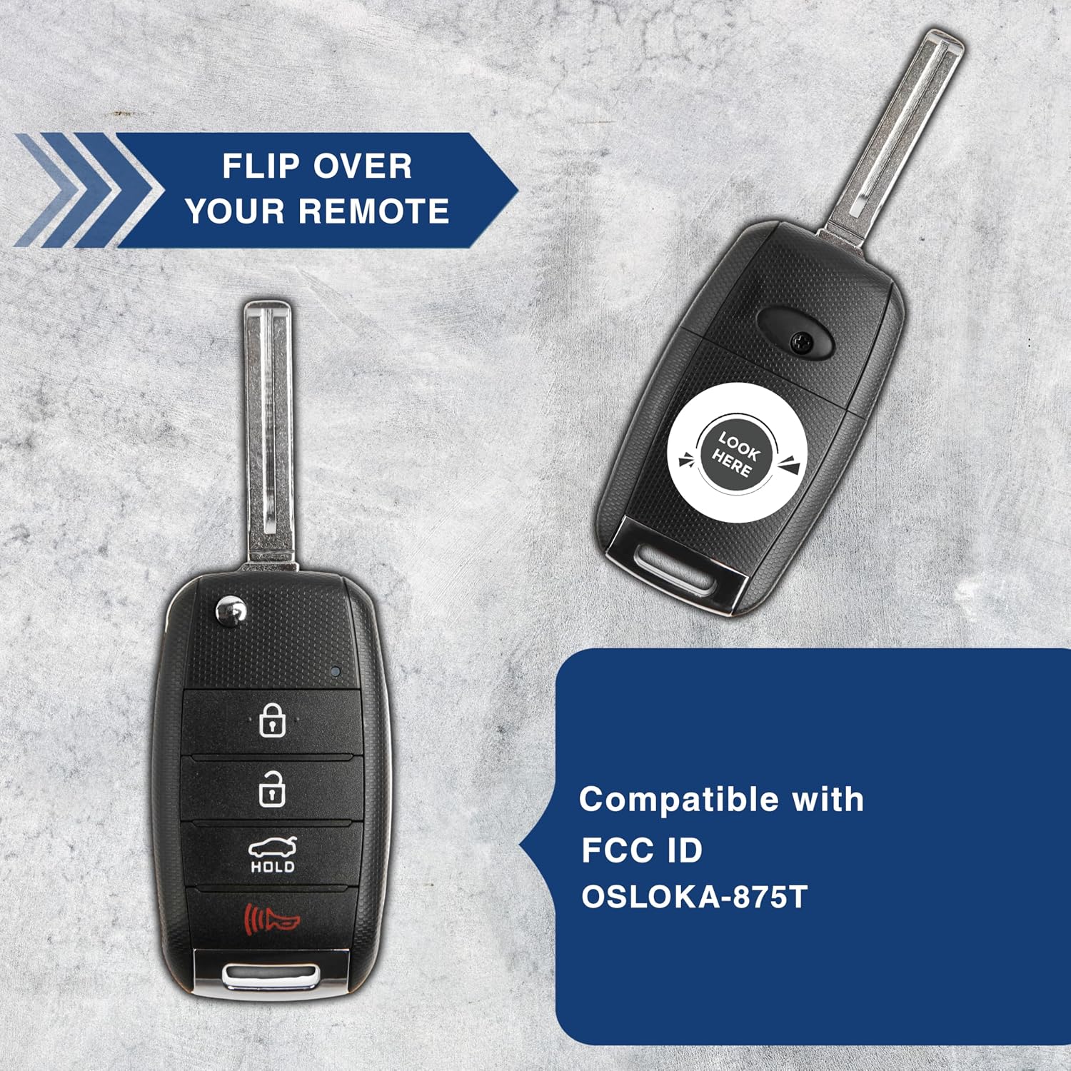 2X Keyless Entry Remote Car Flip Tip Key Fob for Kia (OSLOKA-875T)