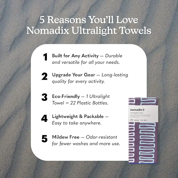 Nomadix Ultralight Towel - Quick Dry & Super Lightweight - Perfect As A Pack Towel to Save On Space - Made with Recycled Materials - Switchback Multi - 30x54
