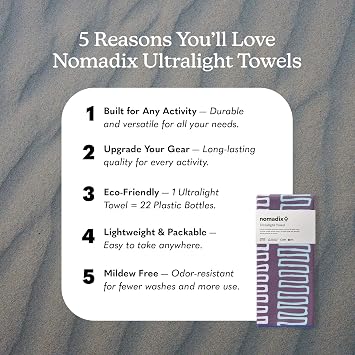 Nomadix Ultralight Towel - Quick Dry & Super Lightweight - Perfect As A Pack Towel to Save On Space - Made with Recycled Materials - Switchback Multi - 30x54