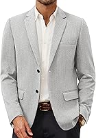 PJ PAUL JONES Men's Herringbone Blazer Jacket - Lightweight Knit Sport Coat for Casual Elegance