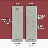 Vista 2 de Knafs - Mini Pocket Knife Sharpener - Diamond Stone, Two-Sided Grit - 600 (Fine) and 400 (Medium)