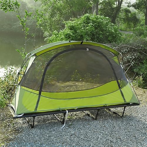 Miniatura 8 de REDCAMP Tienda de campaña multifuncional para 1 persona, tienda de campaña plegable para adultos, tienda de campaña elevada portátil fuera del