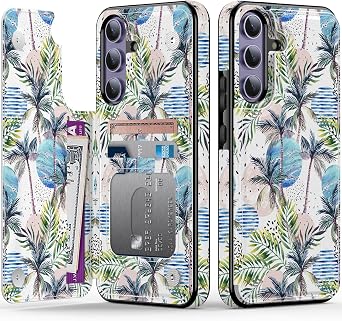 LETO for Samsung Galaxy S25 Plus Wallet Case, Flip Folio Leather Kickstand | Card Slots Holder - Fashionable Flower Designs - Shockproof Protective Phone Cover for Women and Girls