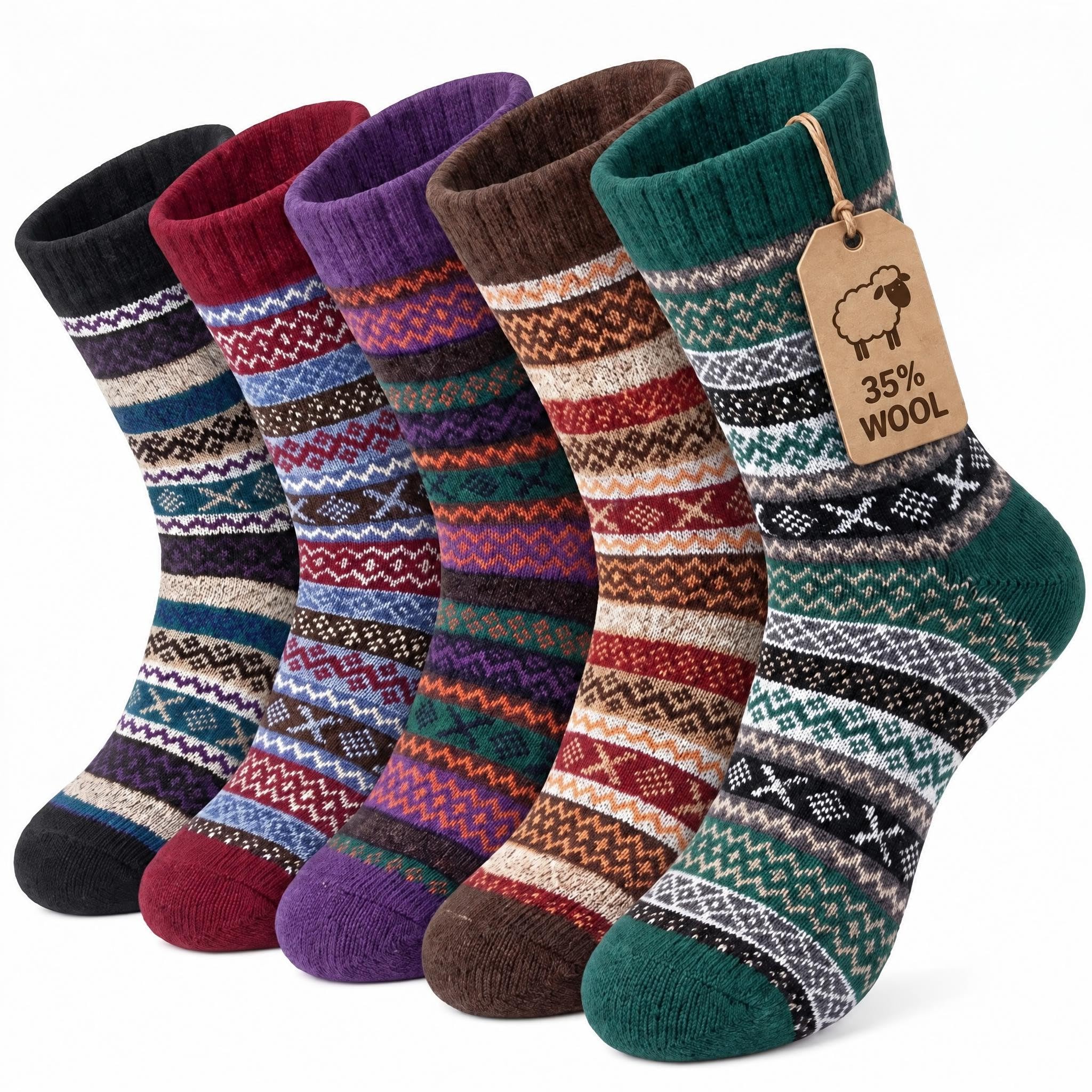 Loritta Wool Socks for Women, Winter Warm Hiking Boot Socks Gifts