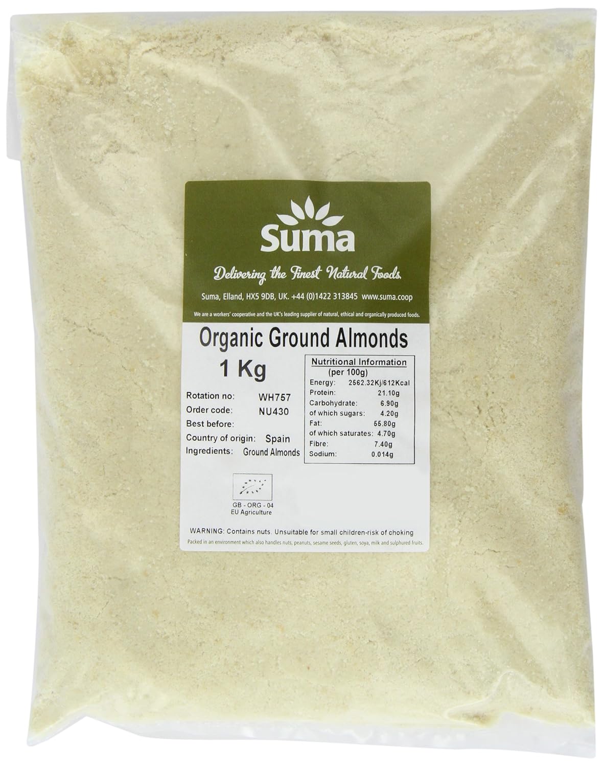 Suma - Organic Ground Almonds - 1Kg