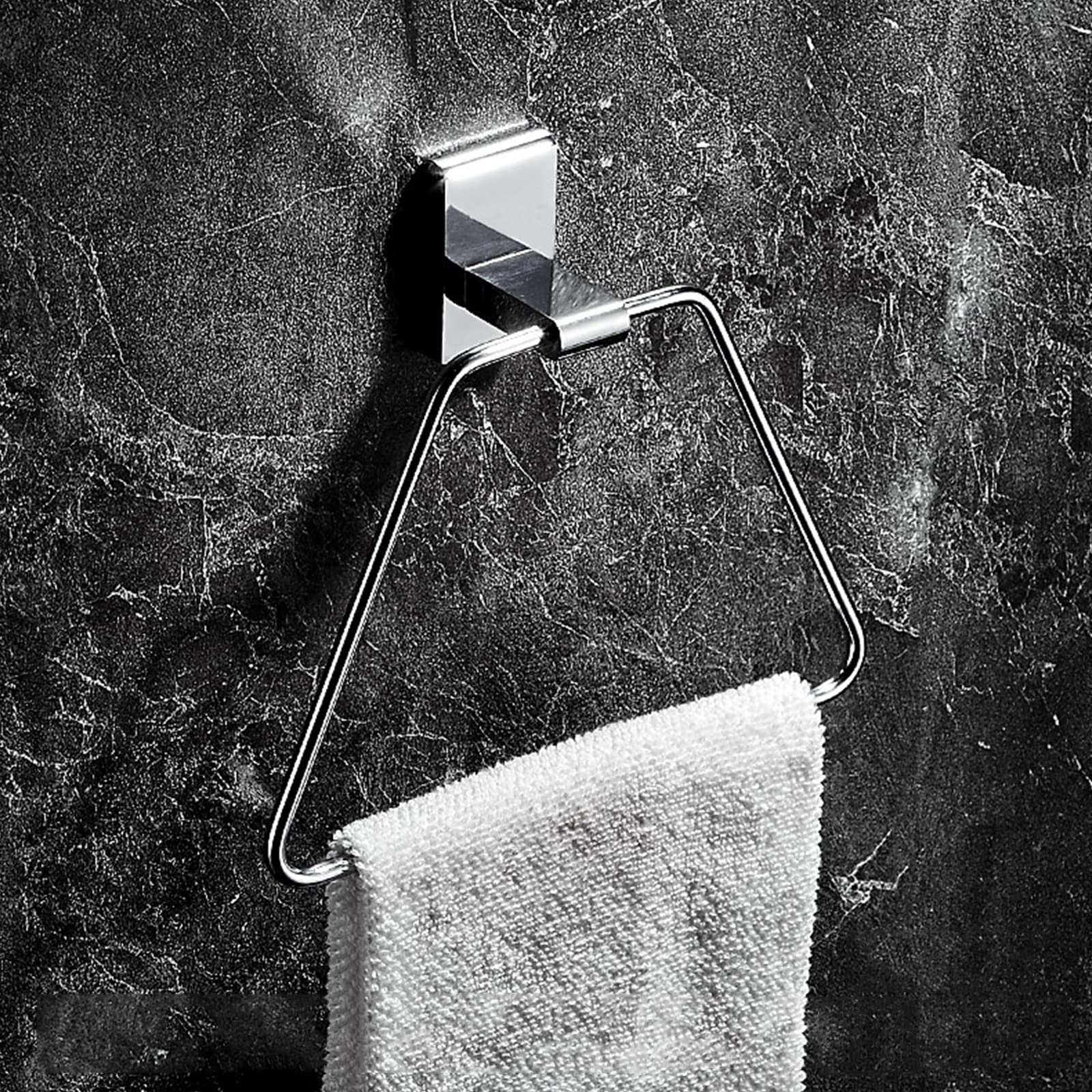 Anneau de serviette en cuivre chrome pour une salle de bain moderne sans perçage