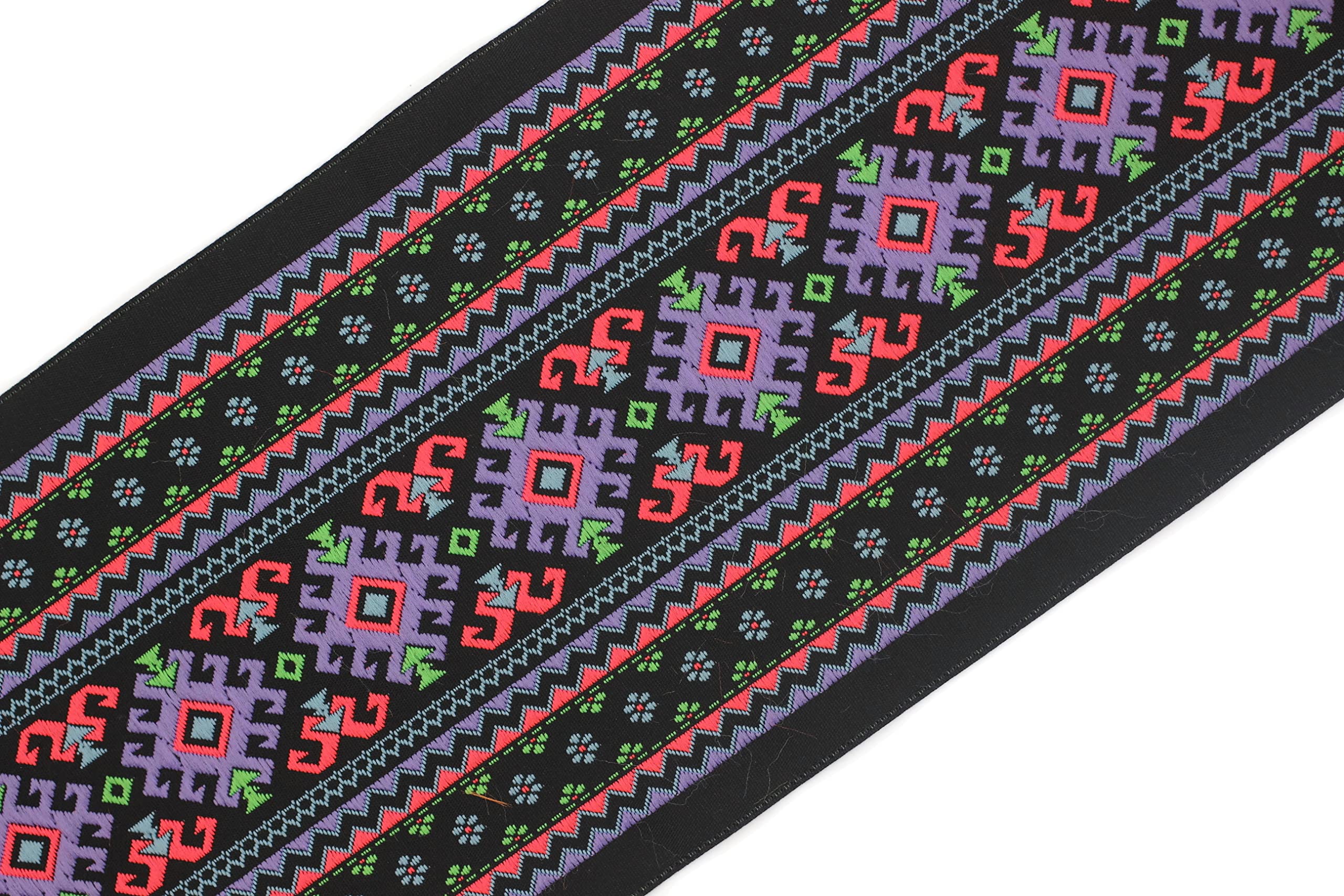 10 mètres de ruban jacquard de style Violet Neigeux des rubans de tissu pour artisanat 100mm