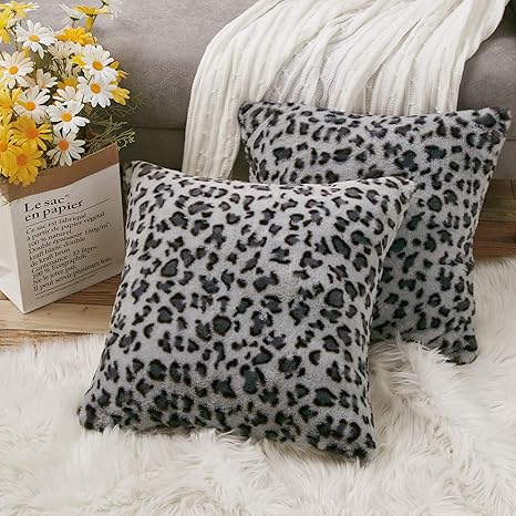 grey leopard cushions