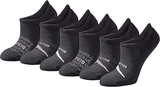 Saucony Women's Selective Cushion Performance No Show Athletic Sport Socks (6 & 12 Pairs)