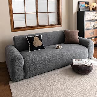 High Elasticity Sling Throws, Anti-Slip Polyester Jacquard Fleece Sling Throw, Super Soft Solid Color Living Room Throws - Furniture Protector (5 Zit, Dark Grey)