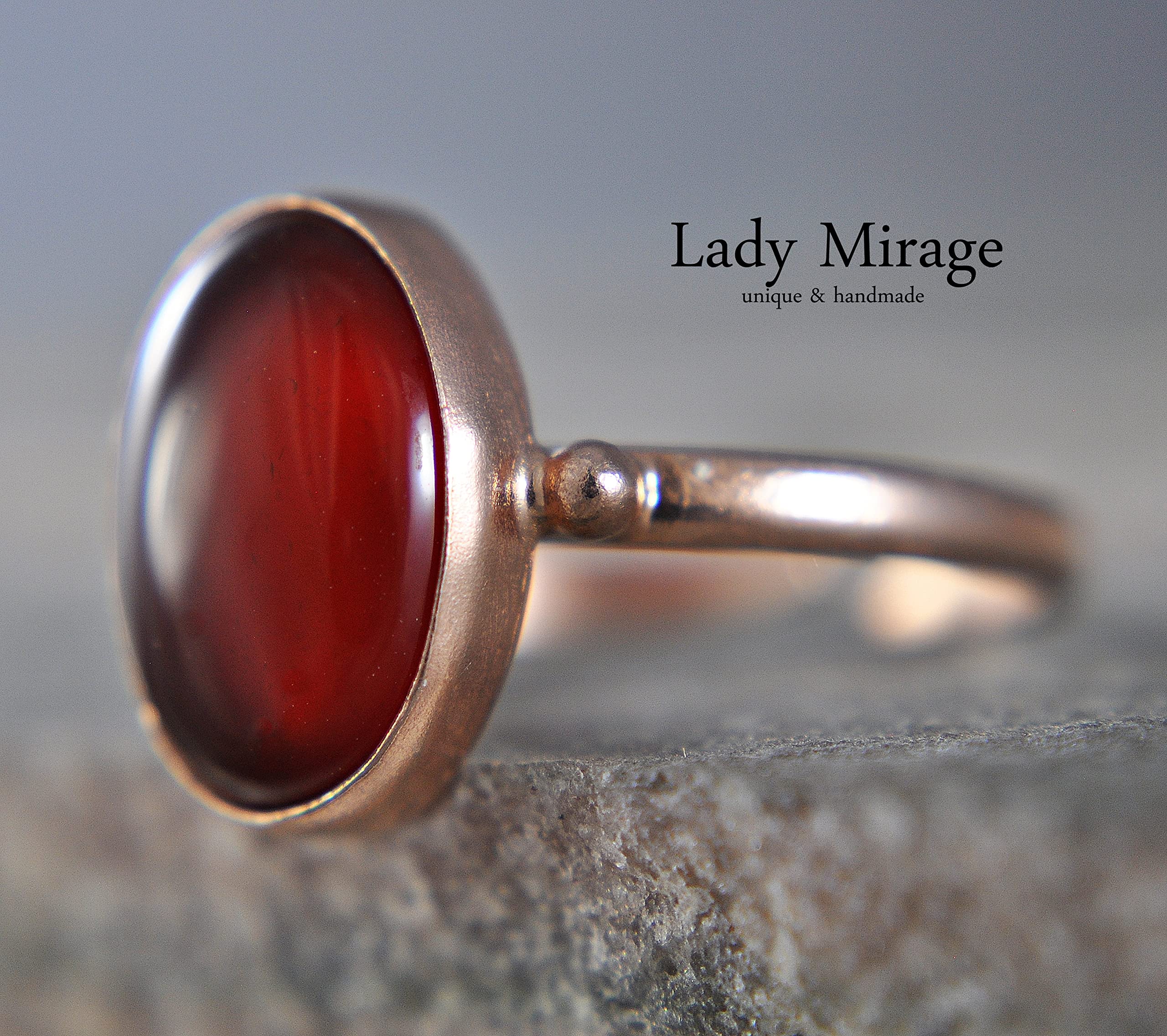 925 Sterling Silber - Achat Ring - Größenverstellbar - rosévergoldet - Edelstein - Braun - Oval - Geschenk für Mama - Geburtstagsgeschenk - Silberring - Geschenk für Sie - Schmuck-Geschenk