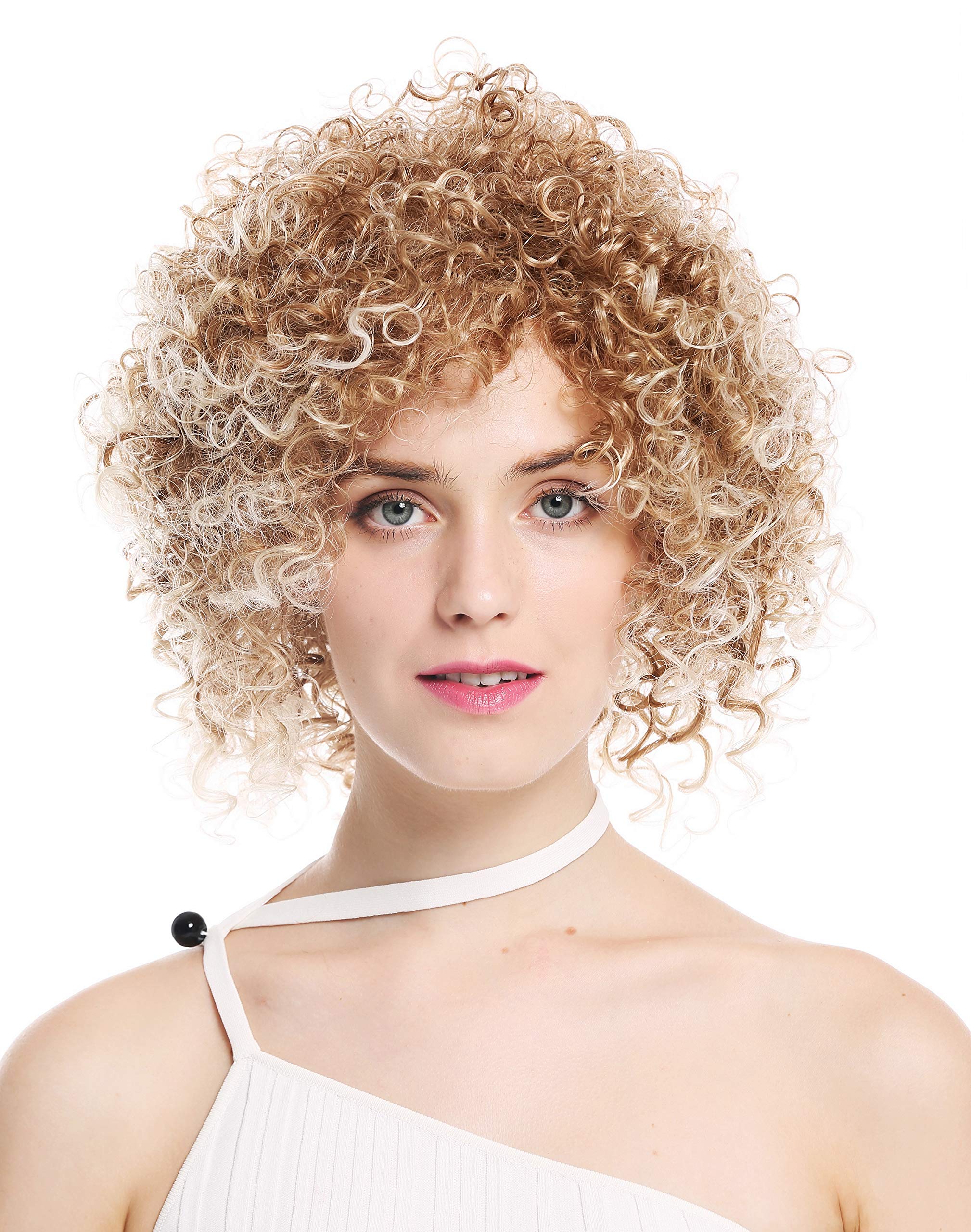 WIG ME UP - VK-11-27T613 women's quality wig short voluminous frizzy curls curly blonde highlights platinum highlights - Image 2