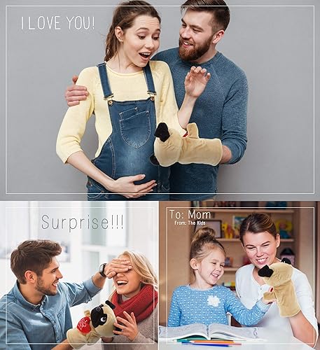 Miniatura 4 de DolliBu Marioneta de peluche con diseño de perro I Love You Dog Pug  Lindo animal de peluche con corazón y nombre personalizado para San Valentín,