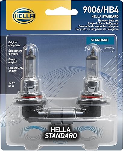 HELLA 9006TB Twin Blister - Bombilla halógena estándar, 12 V, 55 W, paquete de 2, color negro