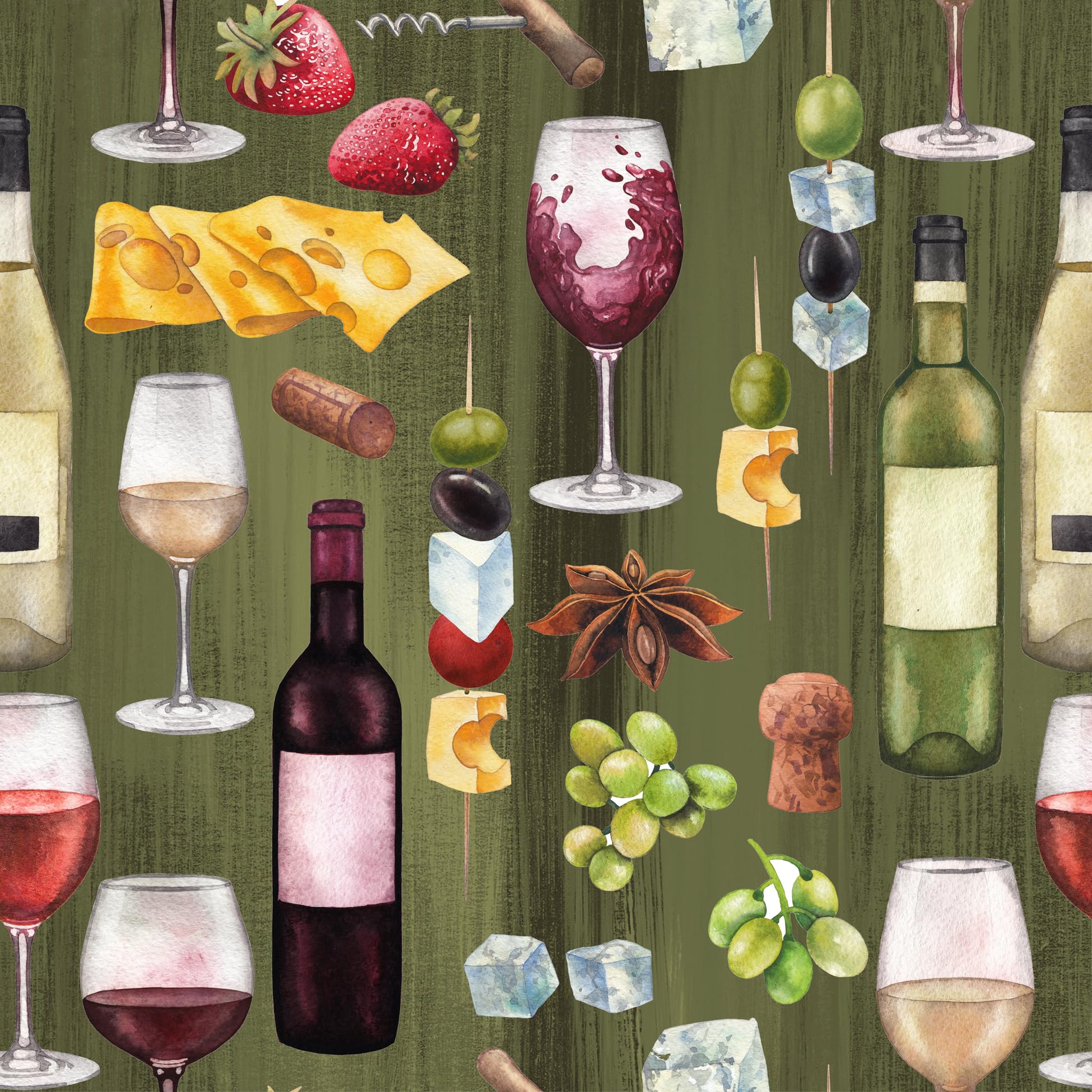Anniversary House Tiflair Cheese & Wine Lunch Napkins 3 ply, Pack of 20, Fromage, Vino, Wine Night, for Decoupage 33 x 33 cm