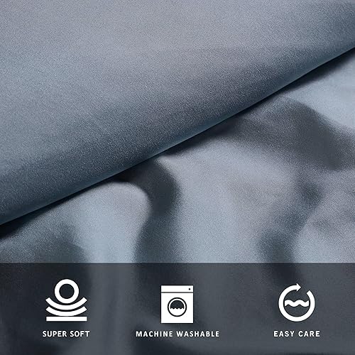 Miniatura 4 de Kenneth Cole - Solutions - Juego de sábanas King de poliéster reciclado suave, 6 piezas, acabado resistente a las arrugas y enfriamiento (azul