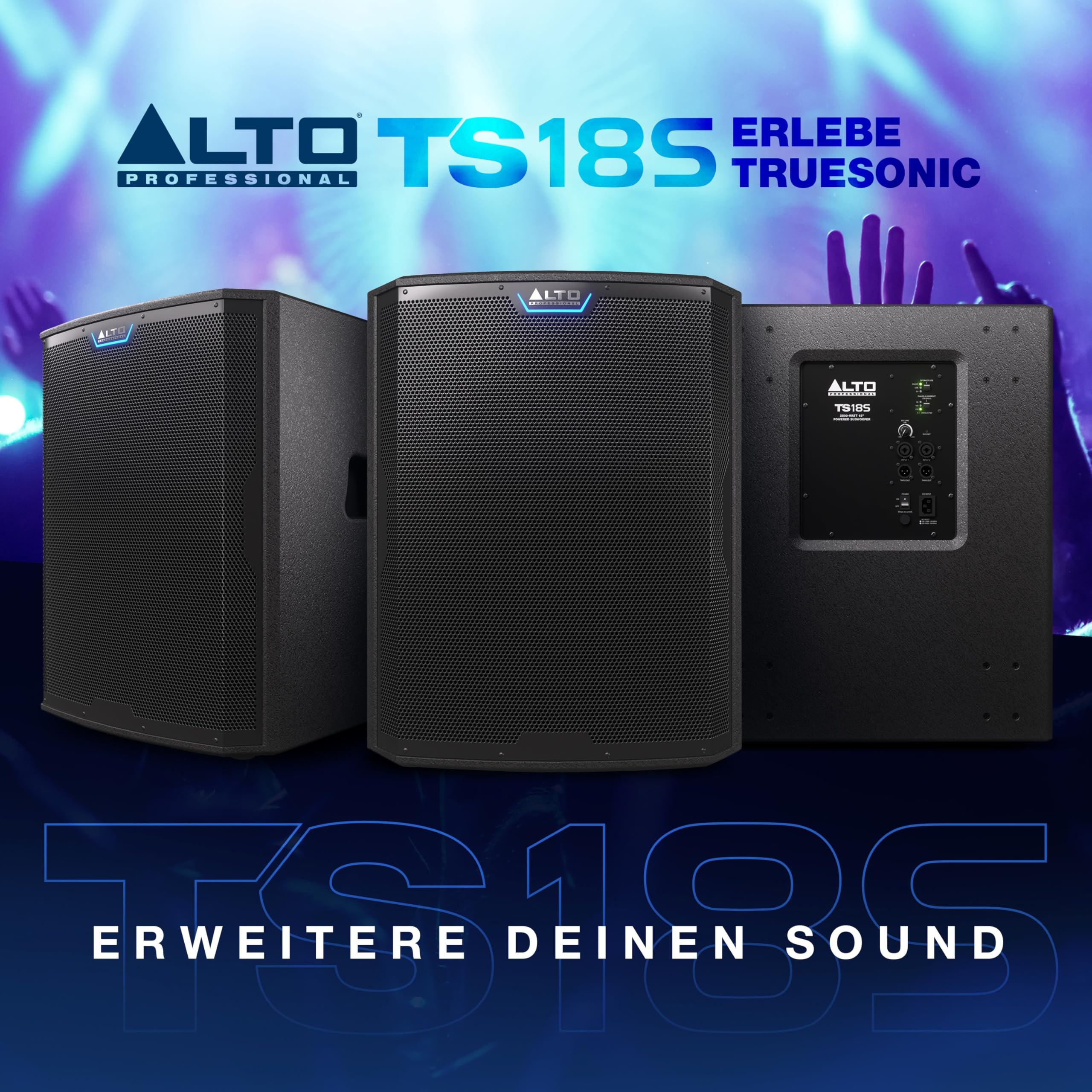 ALTO TS18S 2500 Watt 18-Zoll Subwoofer, Aktiver PA-Lautsprecher mit 6 DSP-Modi, Einfacher Aufbau, 137dB, 3-Zoll Schwingspule, Druckvoller Bass